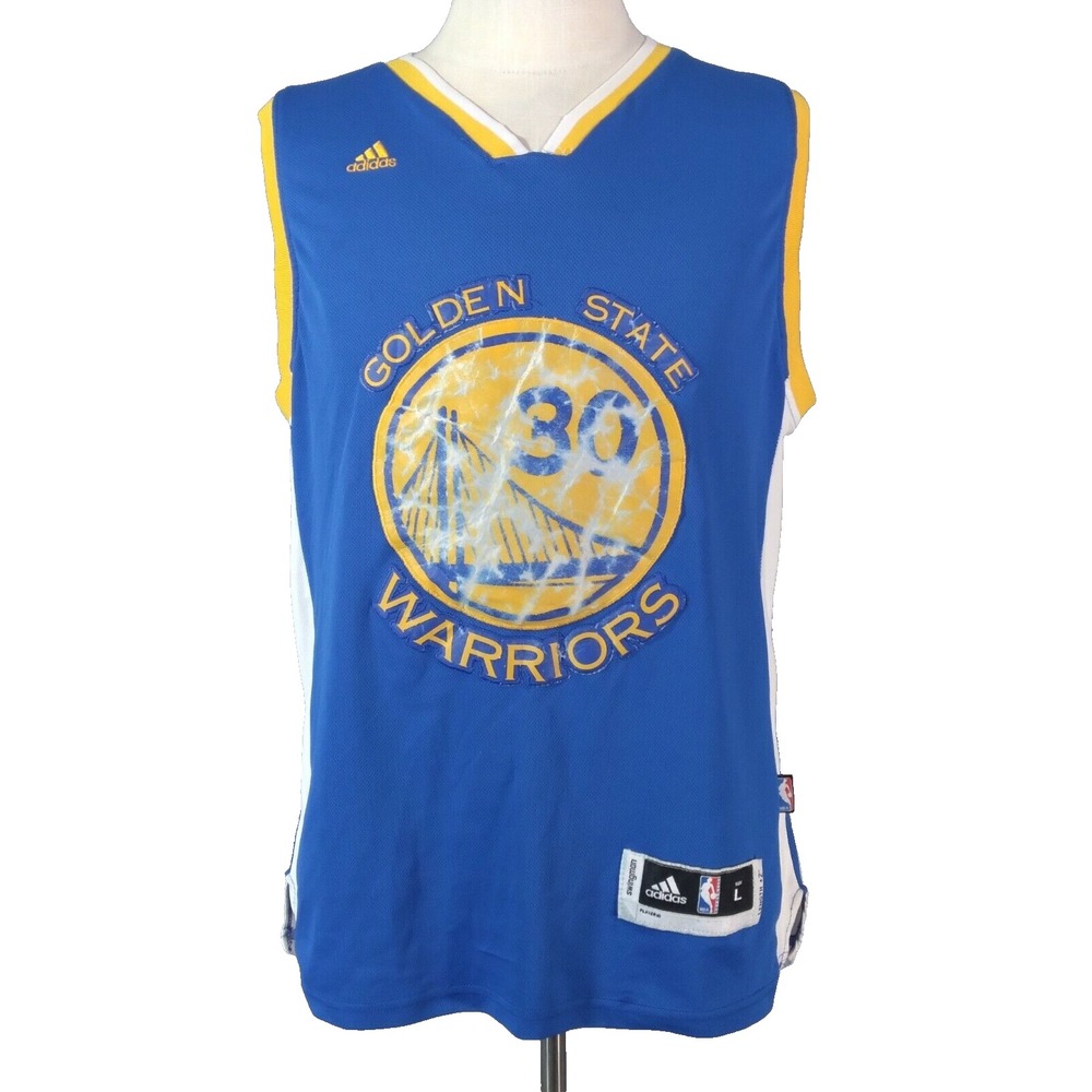 Adidas Jersey Men L Blue Golden State Warriors Seth Curry Swingman Basketball